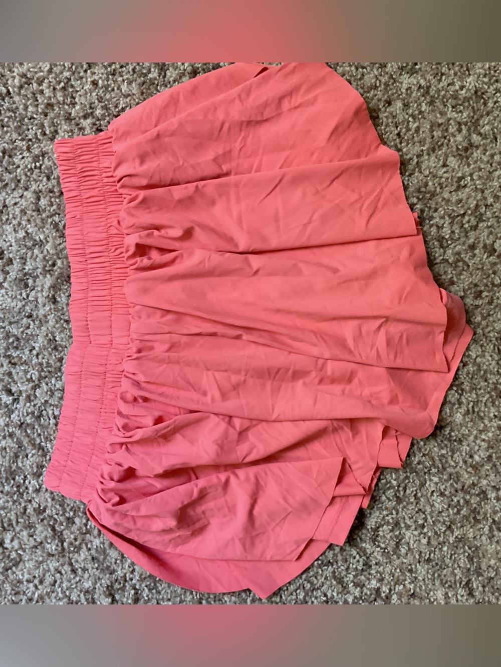 Girls Coral Ruffle Athletic Shorts